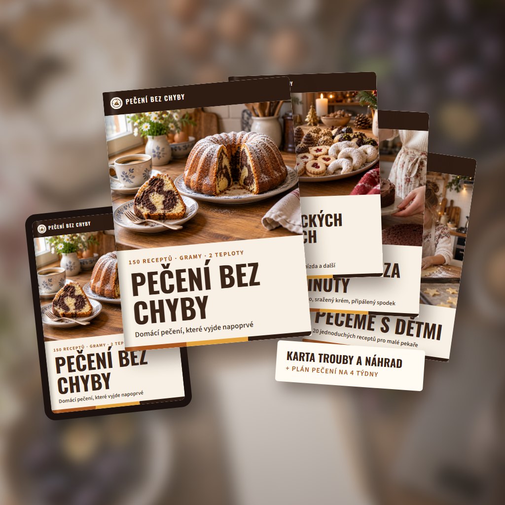 Kniha, karta trouby, plán pečení a bonusy Pečení bez chyby